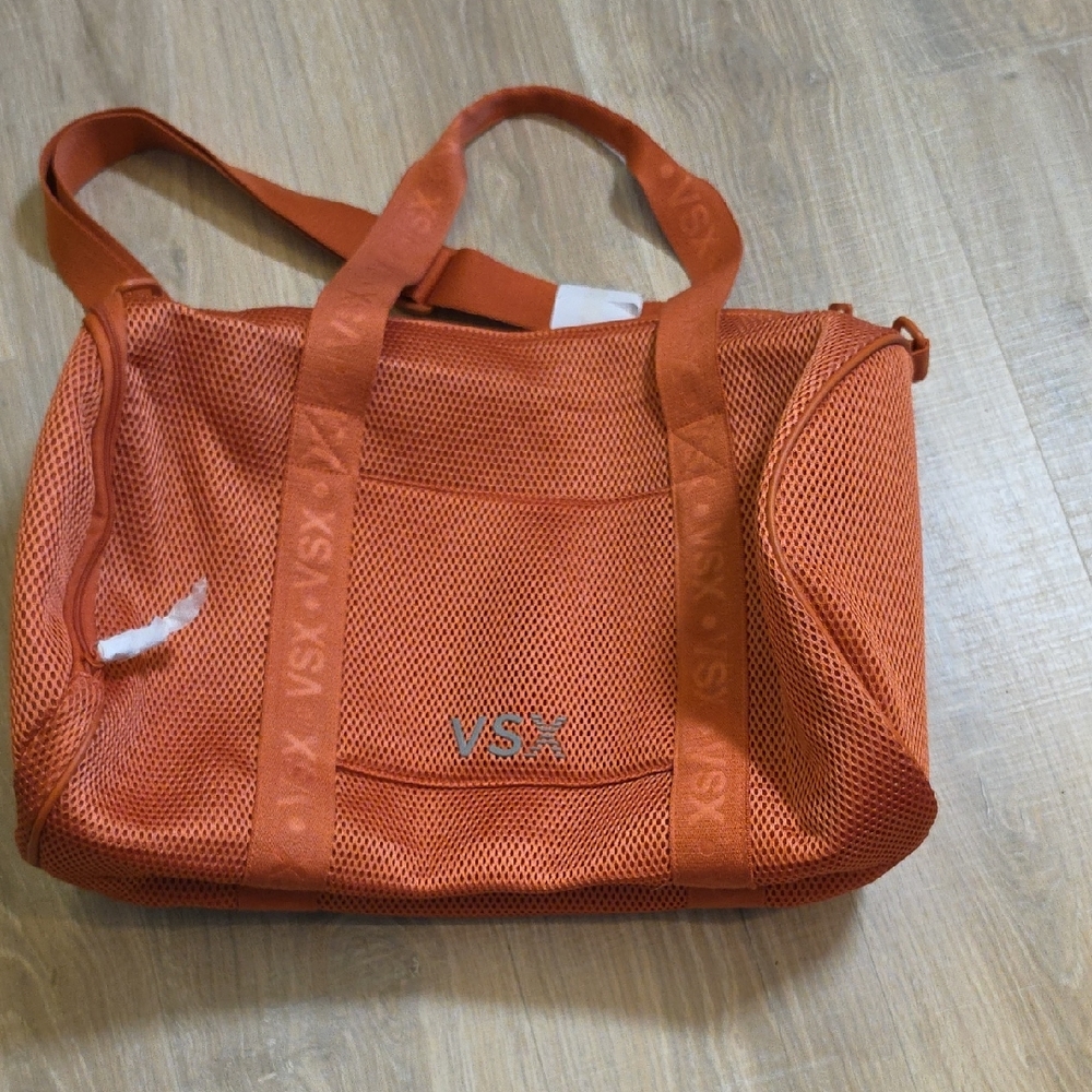 VSX Burnt Orange Mesh Tote with Branded Straps